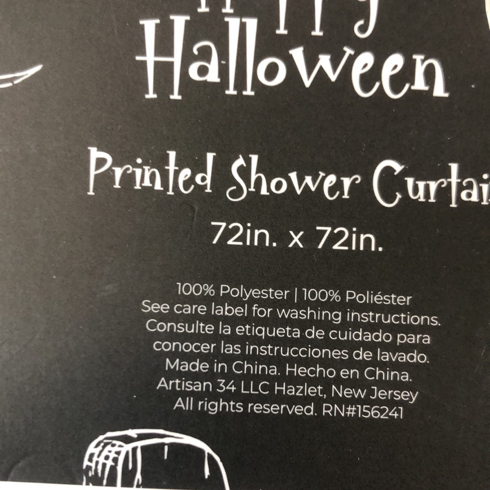 Happy Halloween Black & White Skeleton Couple Shower Curtain - Picture 6 of 8